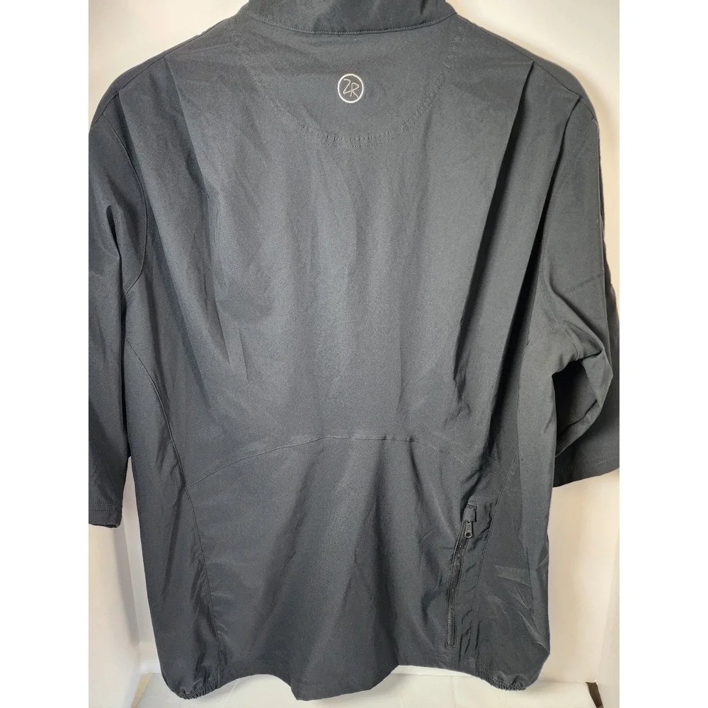 Zero Restriction Tour Series Mens Black Quarter Zip Short Sleeve Golf Windshirt
